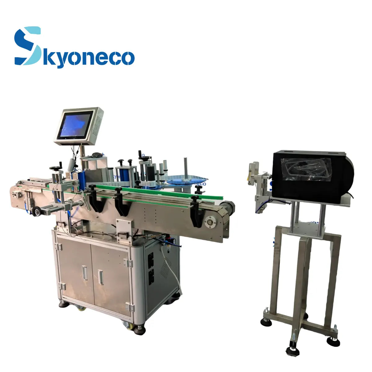 SKYONE-0065D-P Automatic Labeling Machine with Printer for Bottles,Cans,Wines