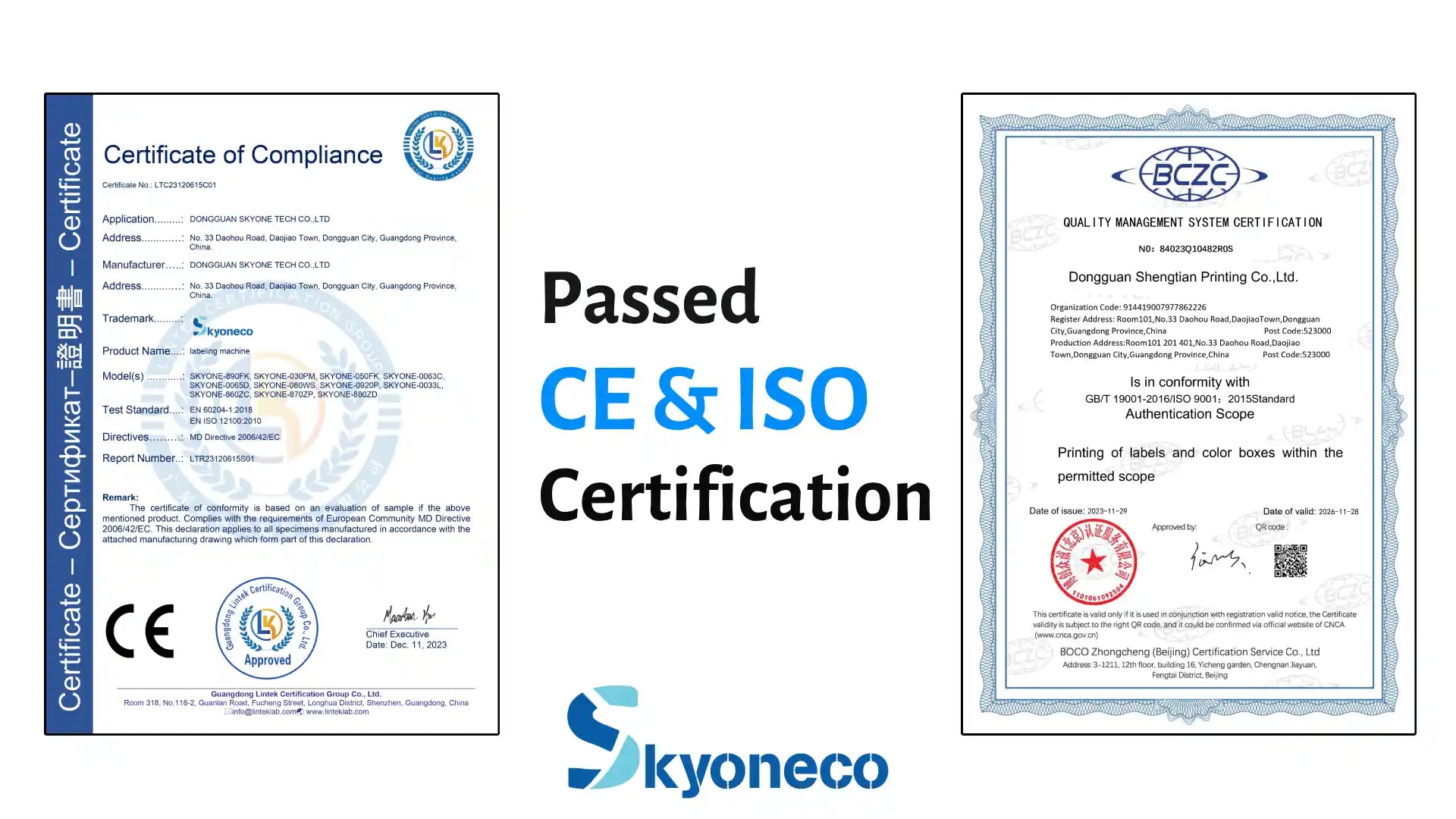bottle labeler certifications